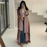 Luxe Chiffon Printed Abaya With Hijab 2-Piece Set